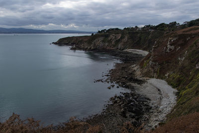 Scenic view of sea and rock formation