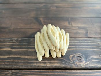 Close-up of food on wooden table