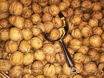 High angle view of coffee beans on table