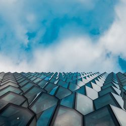 Low angle view of built structure against blue sky