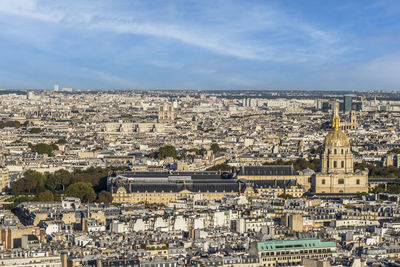 Aerial view of les invalides in paris