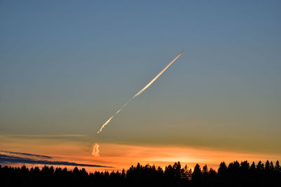 Silhouette landscape against sky during sunset