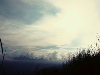 Scenic view of landscape against cloudy sky