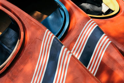 Close-up of life jackets