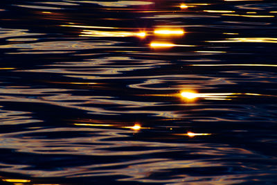 Full frame shot of rippled water at night