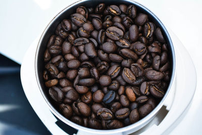 Close-up of coffee beans in bowl