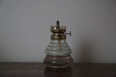 Close-up of container on table