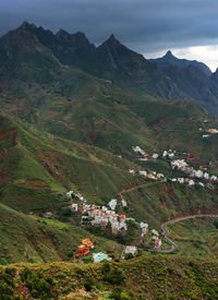 High angle view of houses