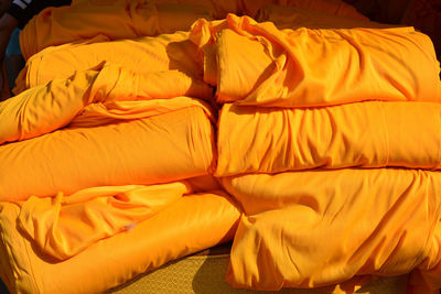 Full frame shot of yellow bed