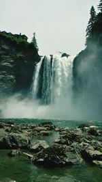 Scenic view of waterfall