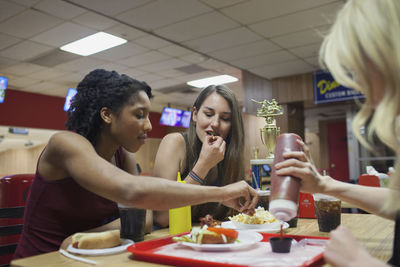 Women sitting in restaurant