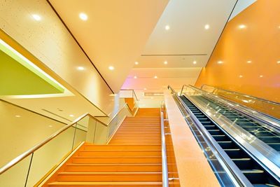 Low angle view of escalator