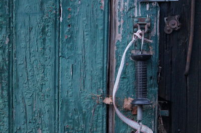 Close-up of old wooden door