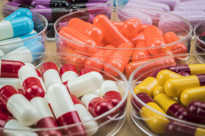 Close-up of multi colored candies for sale at store