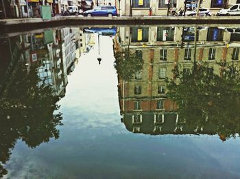 View of canal in city