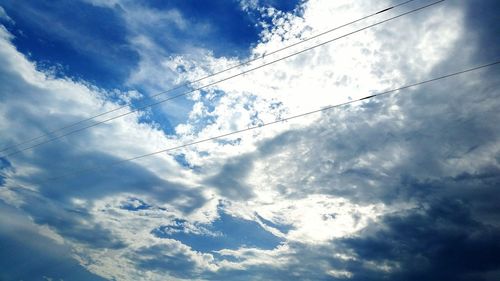 Low angle view of cloudy sky