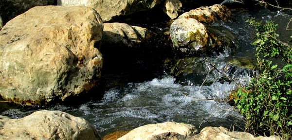 Scenic view of waterfall