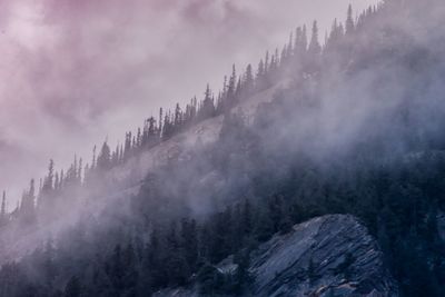 Panoramic view of land and mountains against sky