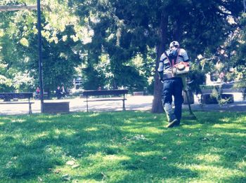 Full length of man standing in park