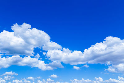 Low angle view of clouds in blue sky