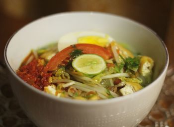 Close-up of soto in bowl