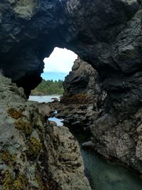 Scenic view of cave and rock formation