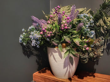 Close-up of flower pot on table