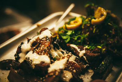 Close-up of food in plate