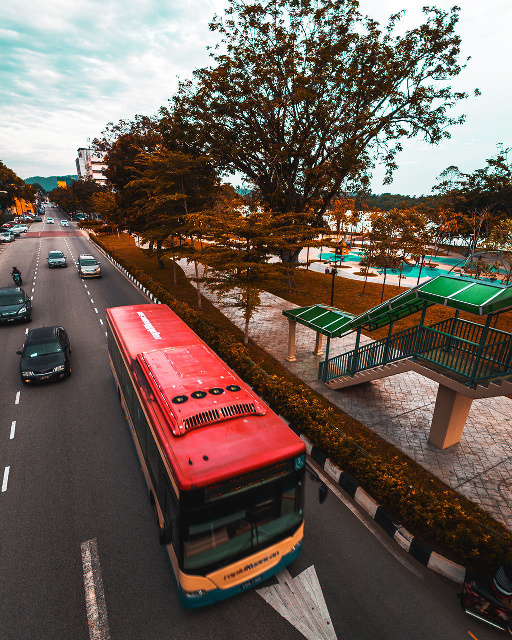 VIEW OF CAR ON ROAD