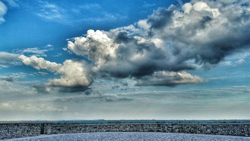 Scenic view of landscape against cloudy sky