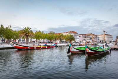 View of boats in canal