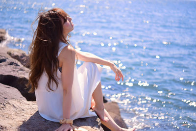 Young woman at beach