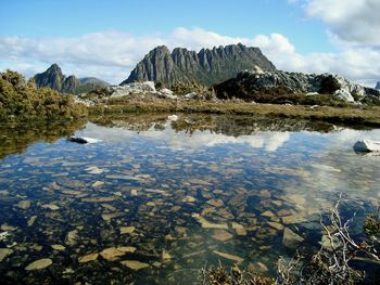 Scenic view of mountains against sky