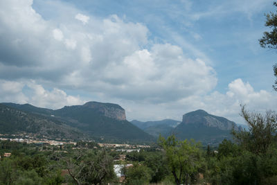 Scenic view of mountains against sky