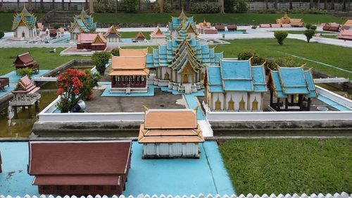 High angle view of swimming pool at park