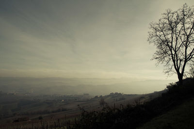 Scenic view of landscape against sky during sunset