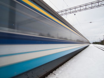 View of railroad tracks in winter