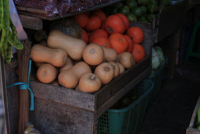 High angle view of apples in market