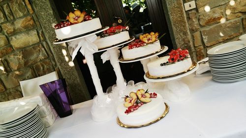 Close-up of food on table