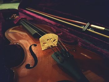 Close-up of violin