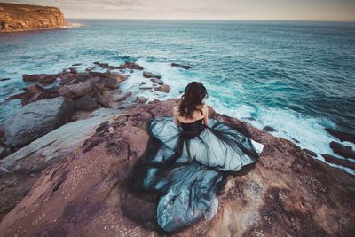 Woman looking at sea