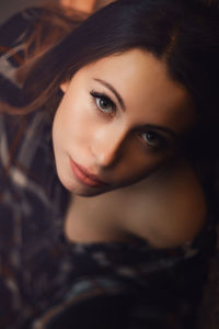 Close-up portrait of a beautiful young woman