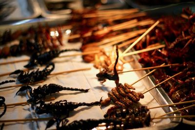 High angle view of food on table