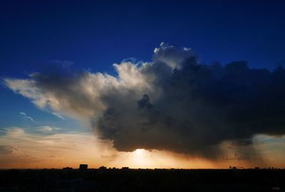 Scenic view of landscape against cloudy sky