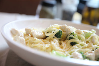 Close-up of meal served in plate