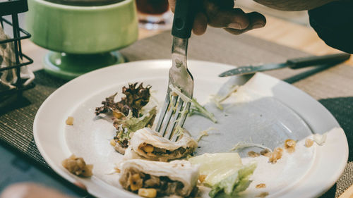 Close-up of food on table