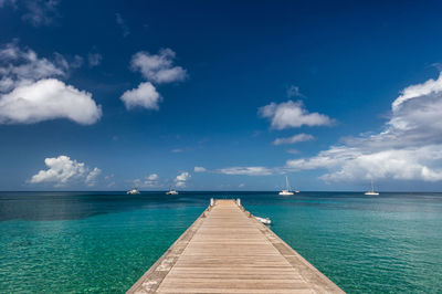 Scenic view of pier over sea against sky