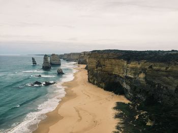 High angle view of beach against sky