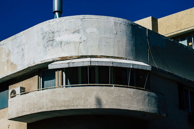 Low angle view of old building against clear sky