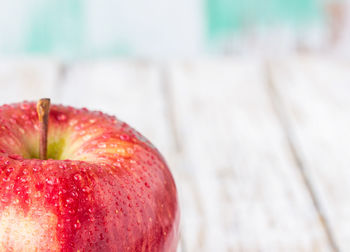 Close-up of apple on table